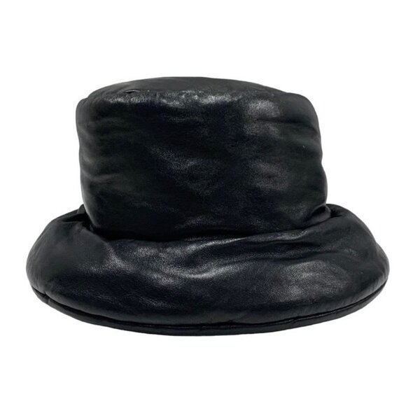 Prada Hat Soft Padded Nappa Leather Triangle Bucket Hat Black main image 5